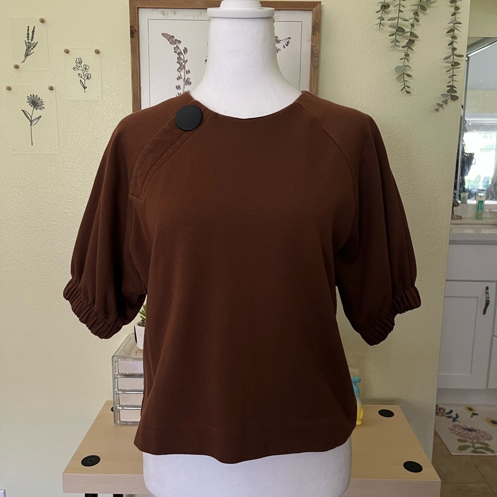 Zara WB Collection Brown Short Sleeve Top Sweater